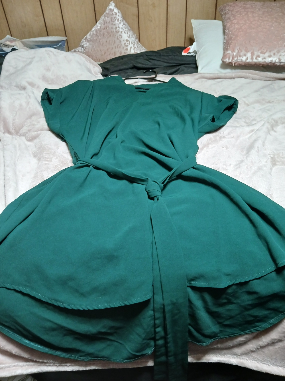 Classic Green Belted Women's Dress